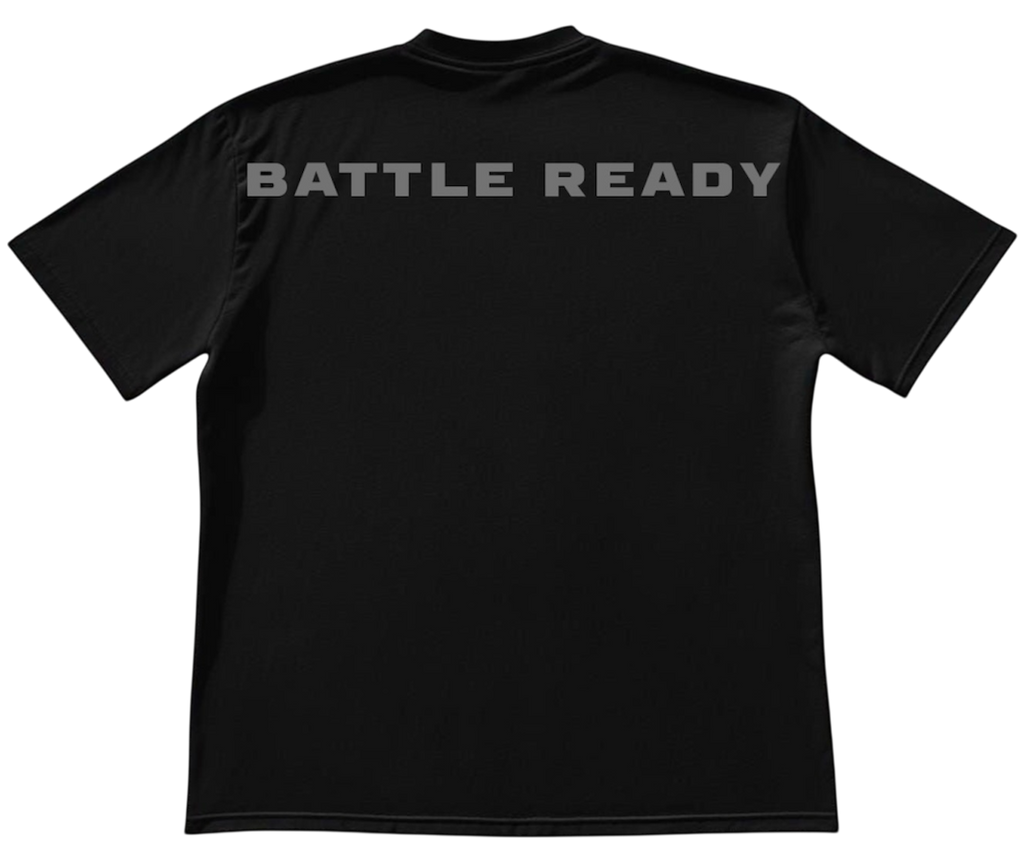 BATTLE READY BLACK AND WHITE T-SHIRT