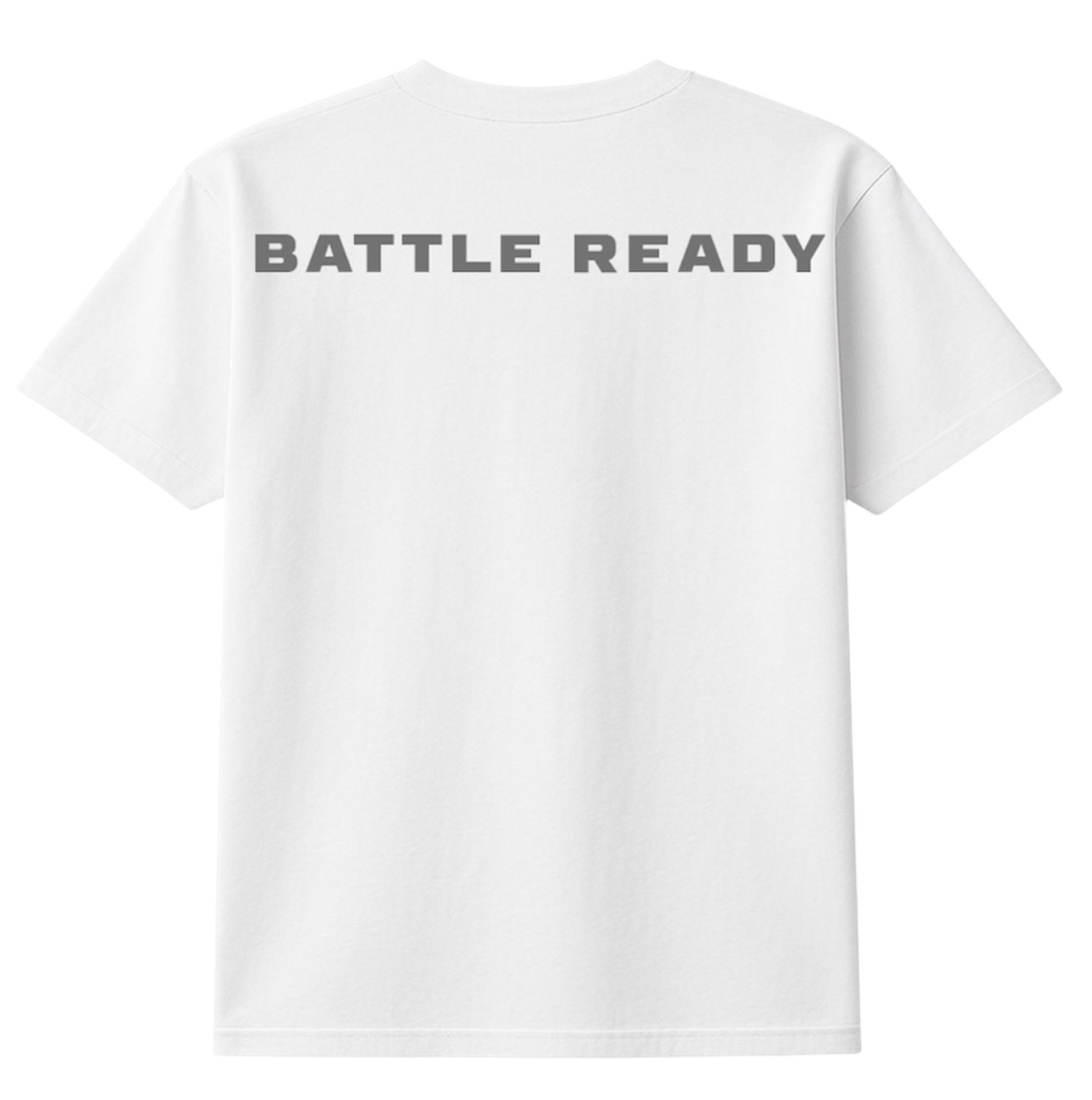 BATTLE READY BLACK AND WHITE T-SHIRT