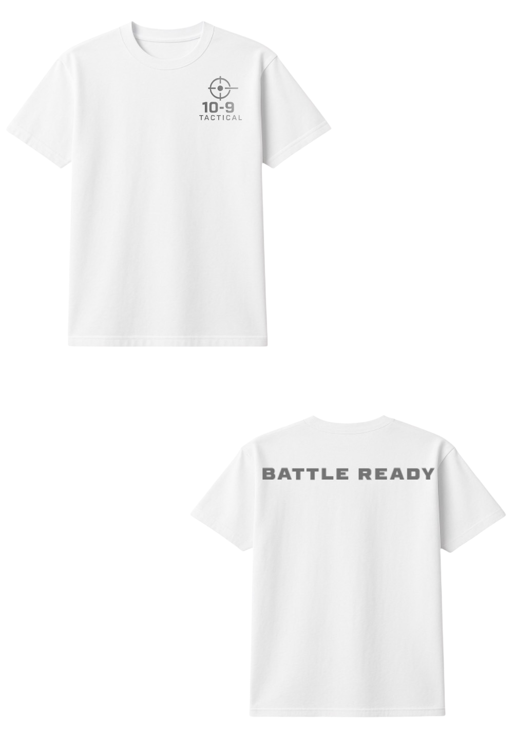 BATTLE READY BLACK AND WHITE T-SHIRT